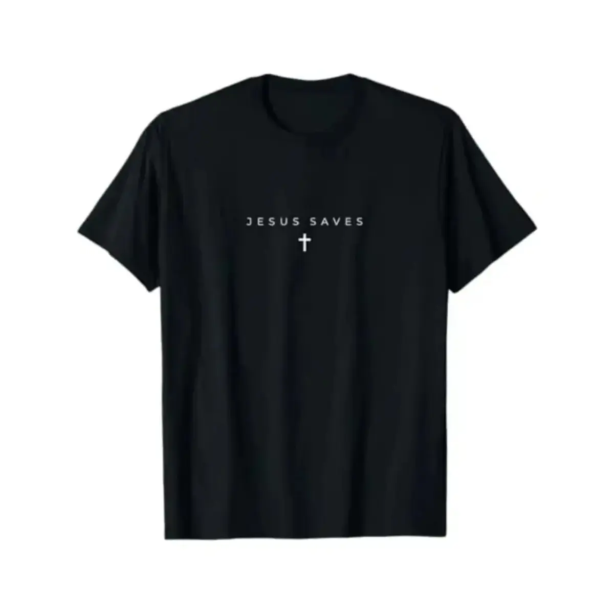 Jesus Saves Cross Subtle Christian Minimal Religious Faith T-Shirt Casual