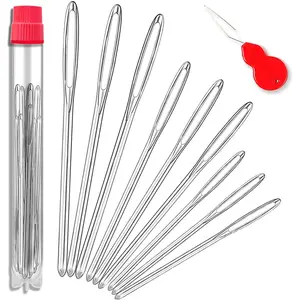 Large-Eye Blunt Needles, Stainless Steel Yarn Knitting Needles, Sewing Needles, Crafting Knitting Weaving Stringing Needles, Perfect for Finishing Off Crochet Projects(9 Pieces)