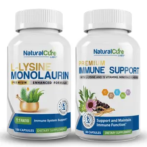 L-Lysine with Monolaurin & Premium Immune Support Bundle - Complete Daily Support for Immunity and Wellness