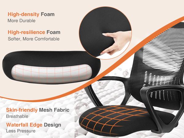 SweetFurniture Office Chair, Desk Chair, Ergonomic Home Office Desk Chairs, Computer Chair with Comfortable Armrests SweetFurniture Office Chair, Desk Chair, Ergonomic Home Office Desk Chairs, Computer Chair with Comfortable Armrests