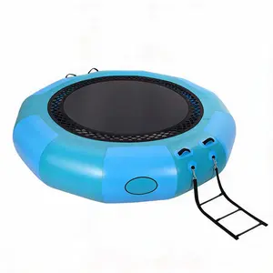 Water Trampoline for Lake , 10FT Recreational Water Bouncer with Electric Inflator, Portable Bounce Swim Platform for Adults,Includes Electric Pump & Rope Ladder