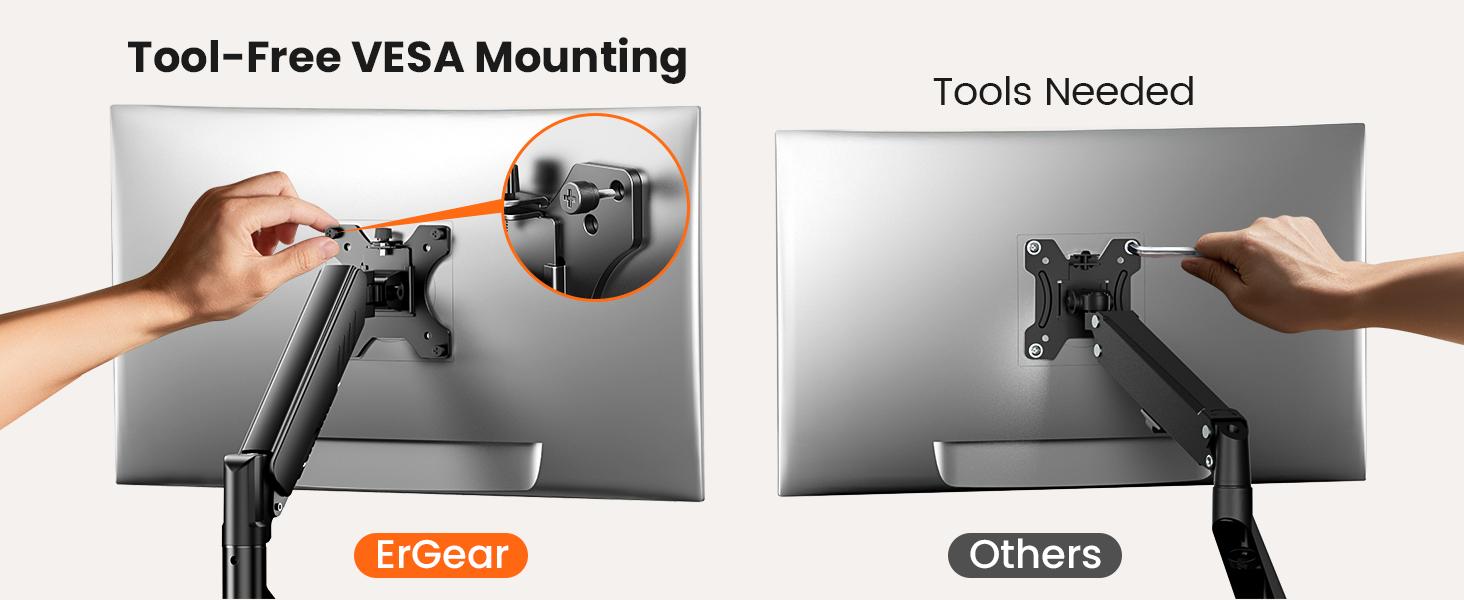 HUANUO Fully Adjustable Single Monitor Arm, Mount for 13–34 Inch Screens, Tool-Free VESA Installation, Cable Management, Supports Up to 19.8 lbs, Max VESA 100x100mm HUANUO Fully Adjustable Single Monitor Arm, Mount for 13–34 Inch Screens, Tool-Free VESA Installation, Cable Management, Supports Up to 19.8 lbs, Max VESA 100x100mm