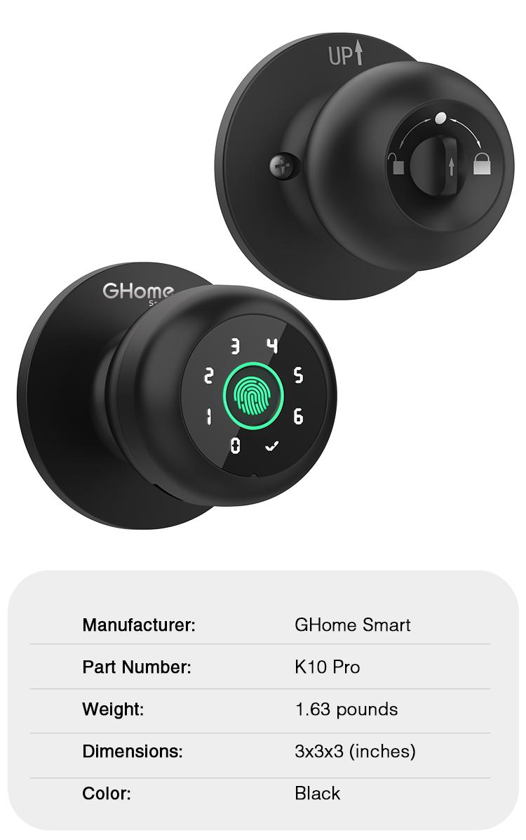GHome Smart 4-in-1 Fingerprint Door Knob with Keypad, Biometric Smart Knob and App Control, Keyless Entry Door Lock with Password Function | TikTokShopBlackFriday GHome Smart 4-in-1 Fingerprint Door Knob with Keypad, Biometric Smart Knob and App Control, Keyless Entry Door Lock with Password Function | TikTokShopBlackFriday