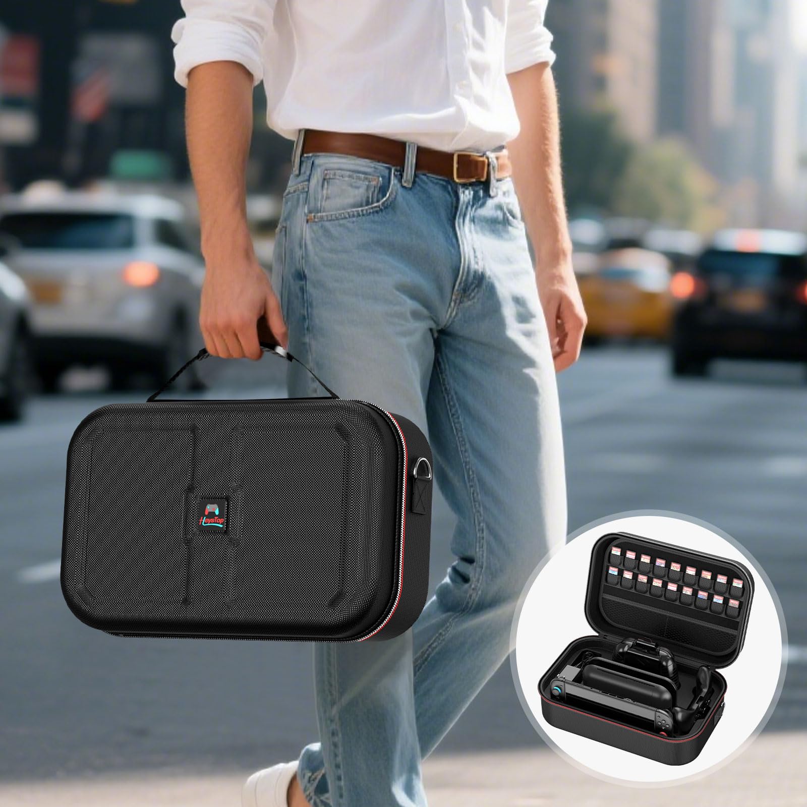 Case for Switch 2 Accessories Bundle with Switch 2 Dockable Protective Cover Switch 2 Tempered Film,Switch 2 Racing Wheels Joycon Grip Cover for  Switch 2 Controller