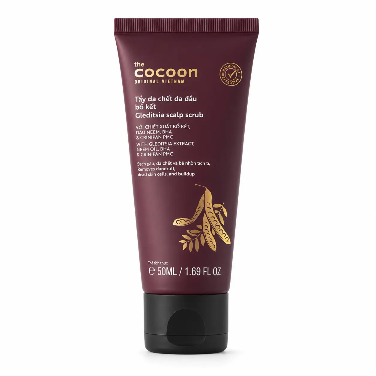 COCOON Gleditsia & BHA Scalp Exfoliating Scrub, Anti-Dandruff Cleanser for Oily & Flaky Scalp Care, Trial Size 50ml / 1.7 fl oz, Scalp Care Routine