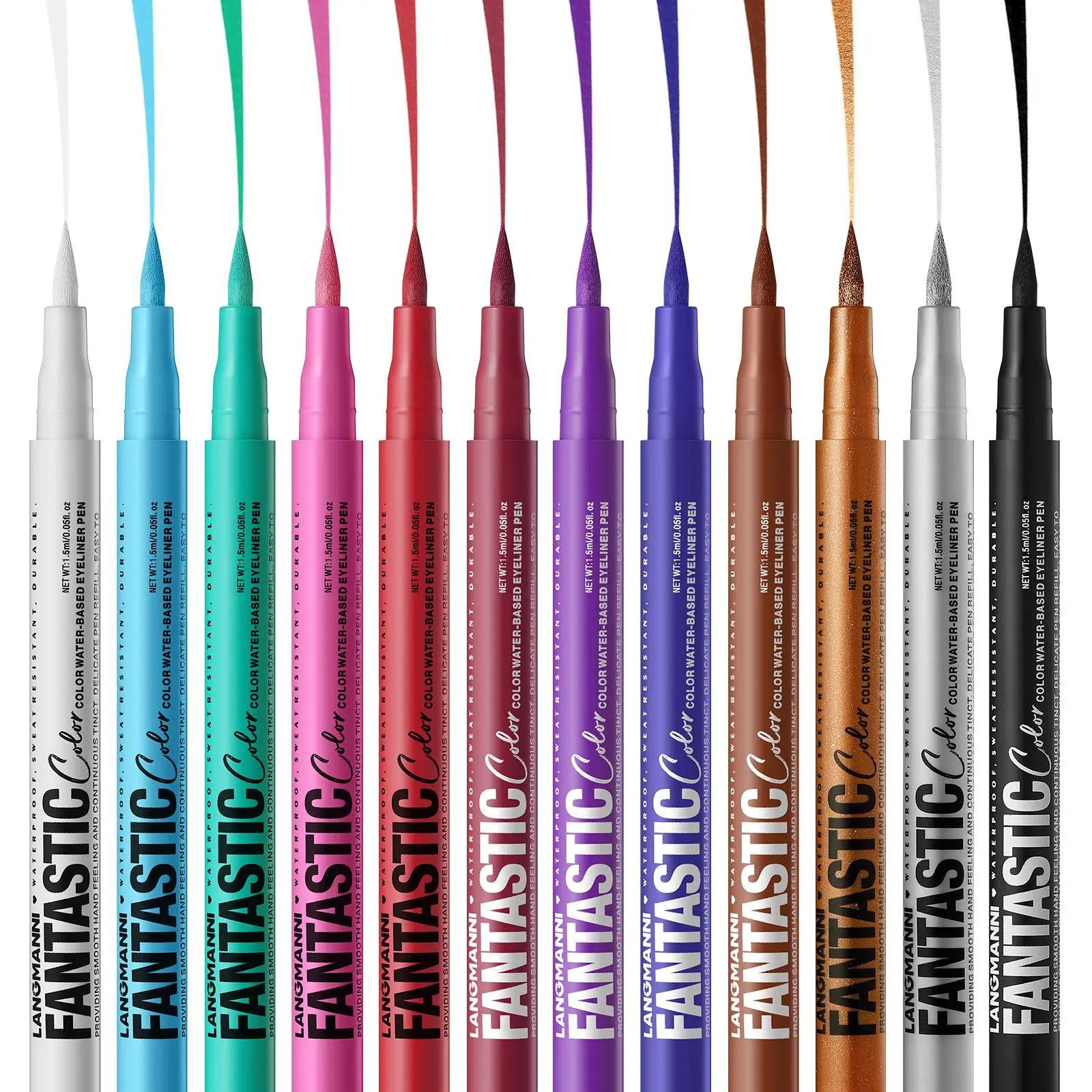 Waterproof Matte Liquid Eyeliner Kit 12Pcs/Set, Long Lasting Easy to Apply for Eye Makeup, Professional Daily Makeup Accessories for Women and Girls