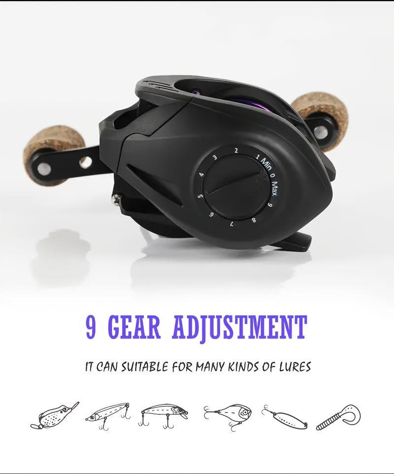 [W] [Aluminum Baitcasting Reel] VN Series Aluminum Baitcasting Reel| Ambidextrous, 6.5:1 Gear Ratio, 18LB Max Drag, Black, Polyamide (Nylon) Major Material, for Freshwater Saltwater