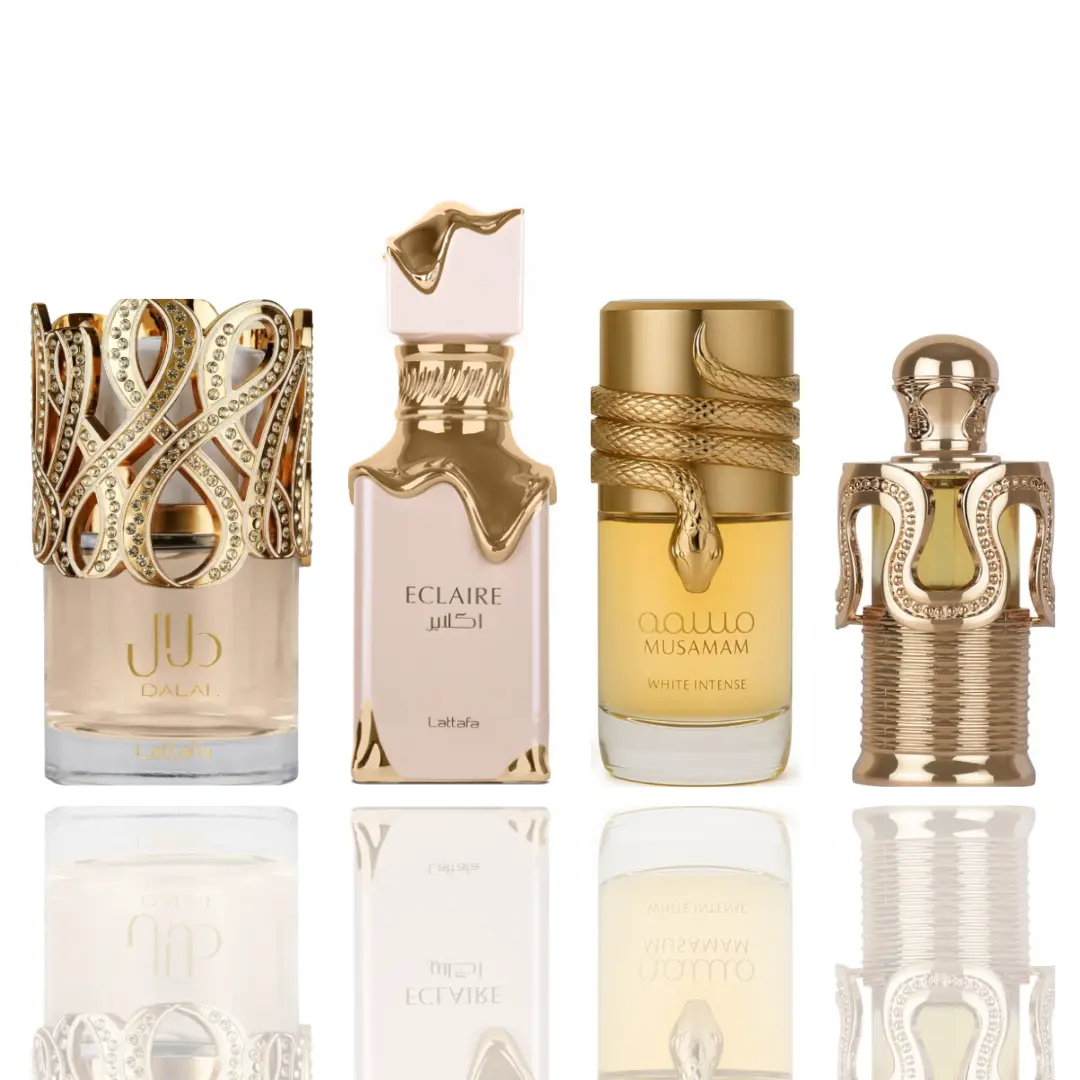 Dalal + Eclaire + Musamam White + maitha -- 4 piece bundle Fragrance Scent Arabian Fragrance Set