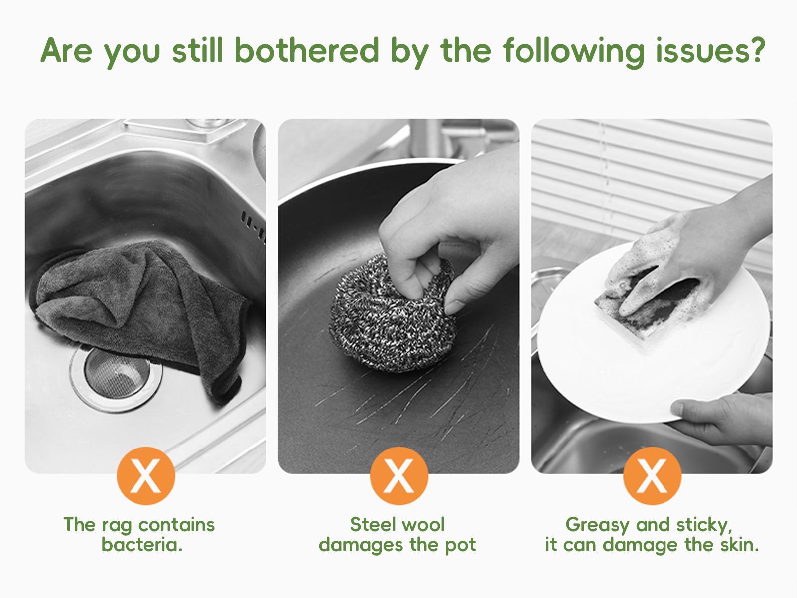 Automatic Soap Dispensing Dish Brush with Press Button – One-Hand Cleaning Scrubber for Frying Pans, Plates, Dishes and Small Bowls