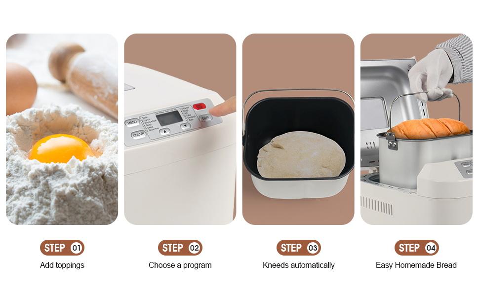 Bread Machine 2LB 12-IN-1 Gluten-Free Nonstick Pan 2 Loaf Sizes Keep Warm White Automatic Bread Maker for Home Cooking Bread Machine 2LB 12-IN-1 Gluten-Free Nonstick Pan 2 Loaf Sizes Keep Warm White Automatic Bread Maker for Home Cooking