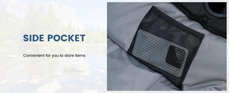 MOPHOTO Rocking Camping Chair,XXL Oversized Folding Fully Padded Outdoor Lawn Chair with Side Pocket,Portable Recliner for Patio, Backyard, Supports 400 lbs