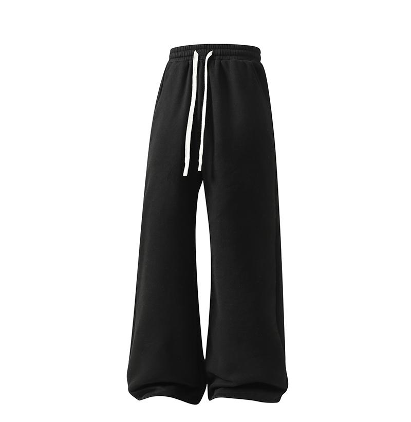 Men's Solid Fashion Loose Sweatpants with, Oversize Wide Leg Straight Cut, Versatile Year-Round Wear, Ideal for Autumn Winter Casual Street Dance & Home Comfort Sports Pants