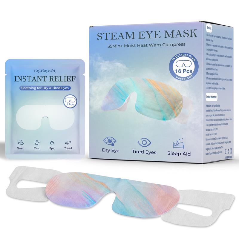 FACEMOON Self-Heating Steam Eye Masks 16 Pack, Unscented | No Microwave ...