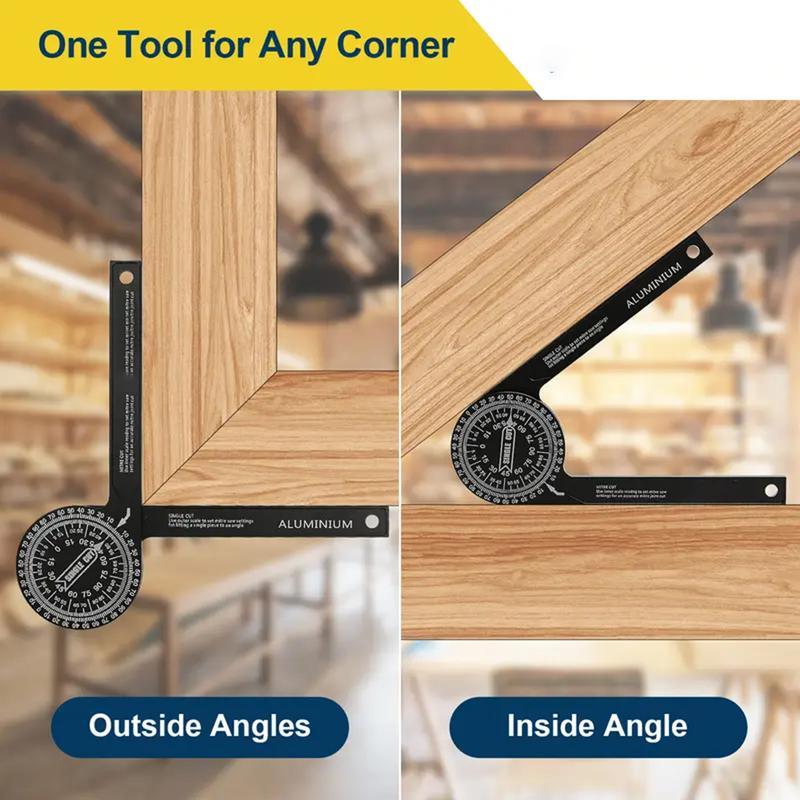 Aluminum Miter Saw Protractor for Woodworking, 360° Angle Finder with Laser-Engraved Scales Compatible with DW7084, Fits DW703, DW706, DW708, DW712, DW715, DW716, DW717, DW718, DWS780