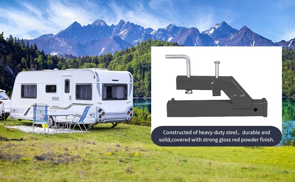 GARVEE Clamp On Trailer Hitch, 2" Ball Mount Adapter, Hitch Receiver Compatible with Deere Bobcat Tractor Bucket, 1PC Bucket Hitch, Black