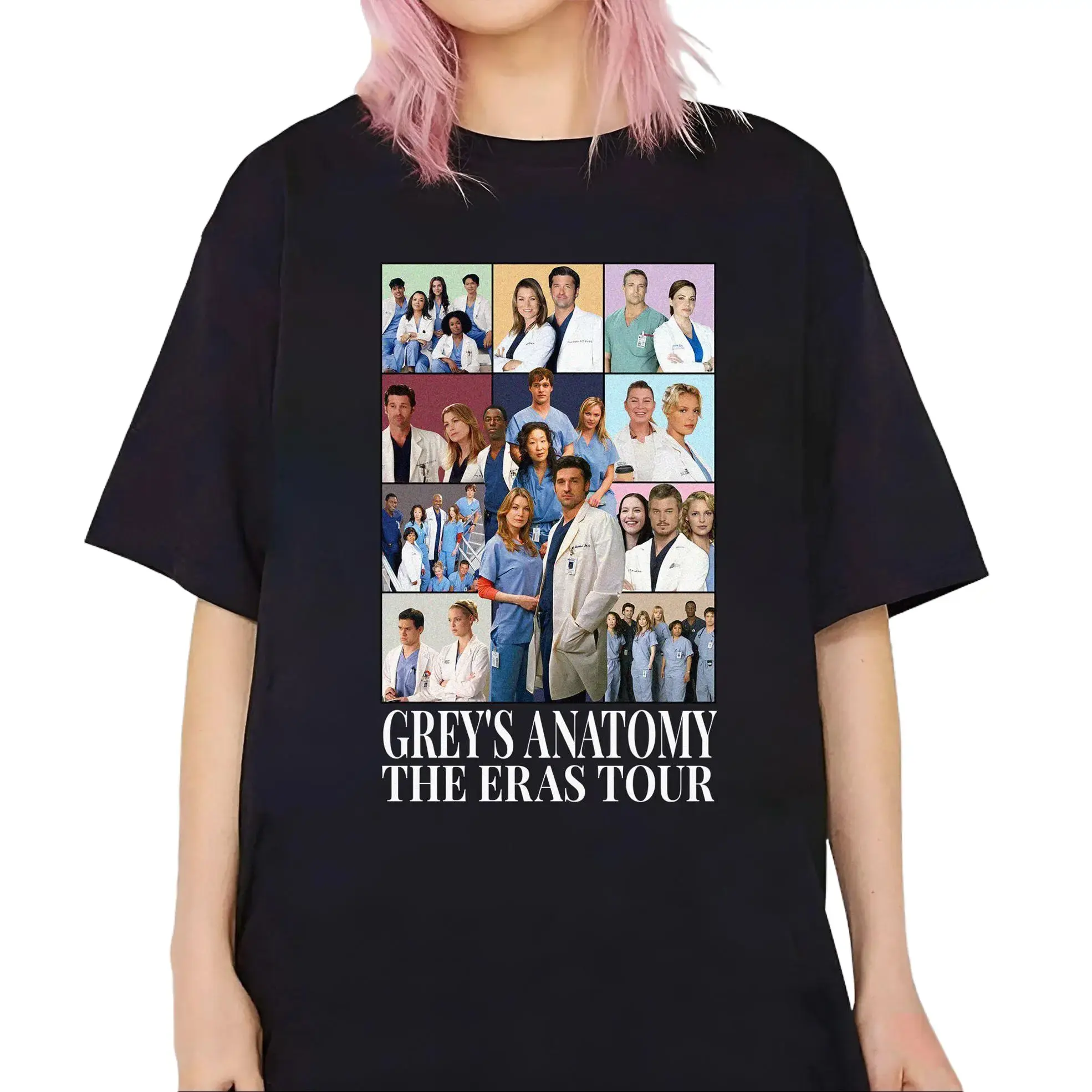 Grey’s Anatomy Eras Tour Style T-Shirt – Meredith Grey & Derek Shepherd Tee Cotton Fit