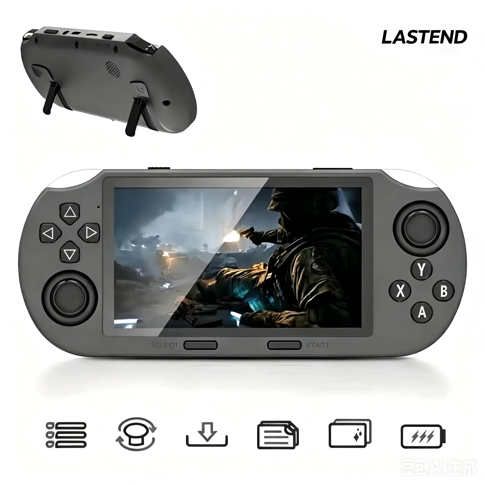 SF3000 Retro Handheld Game Console 4.5 Inch IPS Screen, 3000mAh Battery, 14 Emulator Support, 16GB TF Card Included, Portable Gaming System with Pre-installed Classic Games, Compact Card Controller, Black