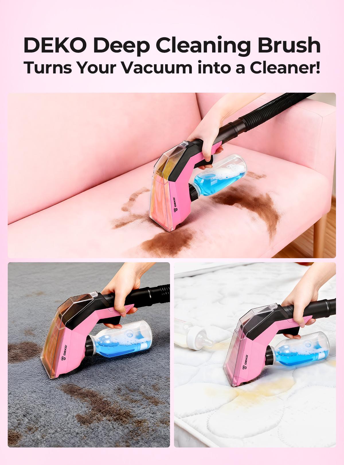 DEKO Deep Cleaning Brush Attachment — Connects To A Vacuum Cleaner. Achieve An Efficient Deep Clean In Just Three Steps: Spray, Brush, And Vacuum. Perfect For Sofas, Carpets, And All Types Of Fabric Furniture.