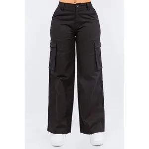 High Waist Cargo Wide Leg Pants