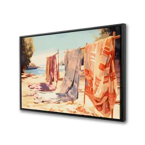 Pictorem C1FC2436K8YTW6 24 x 36 in. Warm Sands - Orange Framed Canvas Wall Art for Home Decor