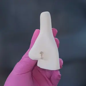 Titanium Diamond Dangle Nose Ring/ Labret