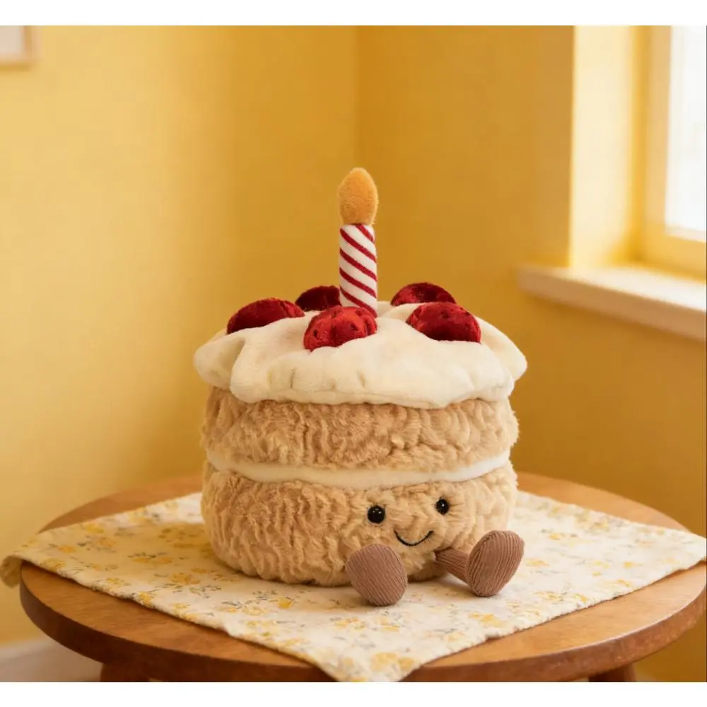 Strawberry Cake Squishy Dumpling - Cute Cake Kawaii Stuffed Toy, Soft Plush Assorted Collectible Squishies, Kids' Huggable Doll for Toys & Hobbies