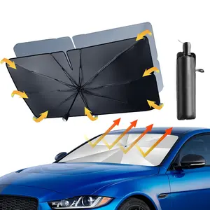 2026 Upgrade Portable Car Windshield Sunshade - Portable Foldable Windshield Sun Visor with Thermal Insulation, Universal Fit for Most Vehicles, Car Exterior Accessories