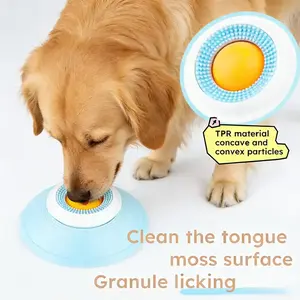 Pets slowly lick their plates,Dog Cat Licks Toys for Liquid Food, Pet Lick Bowl for Dogs Cats, Liquid Food Slow Feeder Lick's Mats, Anxieties Relief Slow Feeder Dog Lick Ball Treat Dispenser, Non-Slip Licking Bowl Enrichment Toys