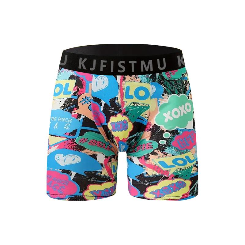 KJFISTMU 10-piece men's printed boxer briefs, casual, comfortable, and breathable, antibacterial and odor-resistant, long-lasting shape retention. Soft daily wear underwear, suitable for year-round wear, elastic boxer briefs for men. Menswear Socks
