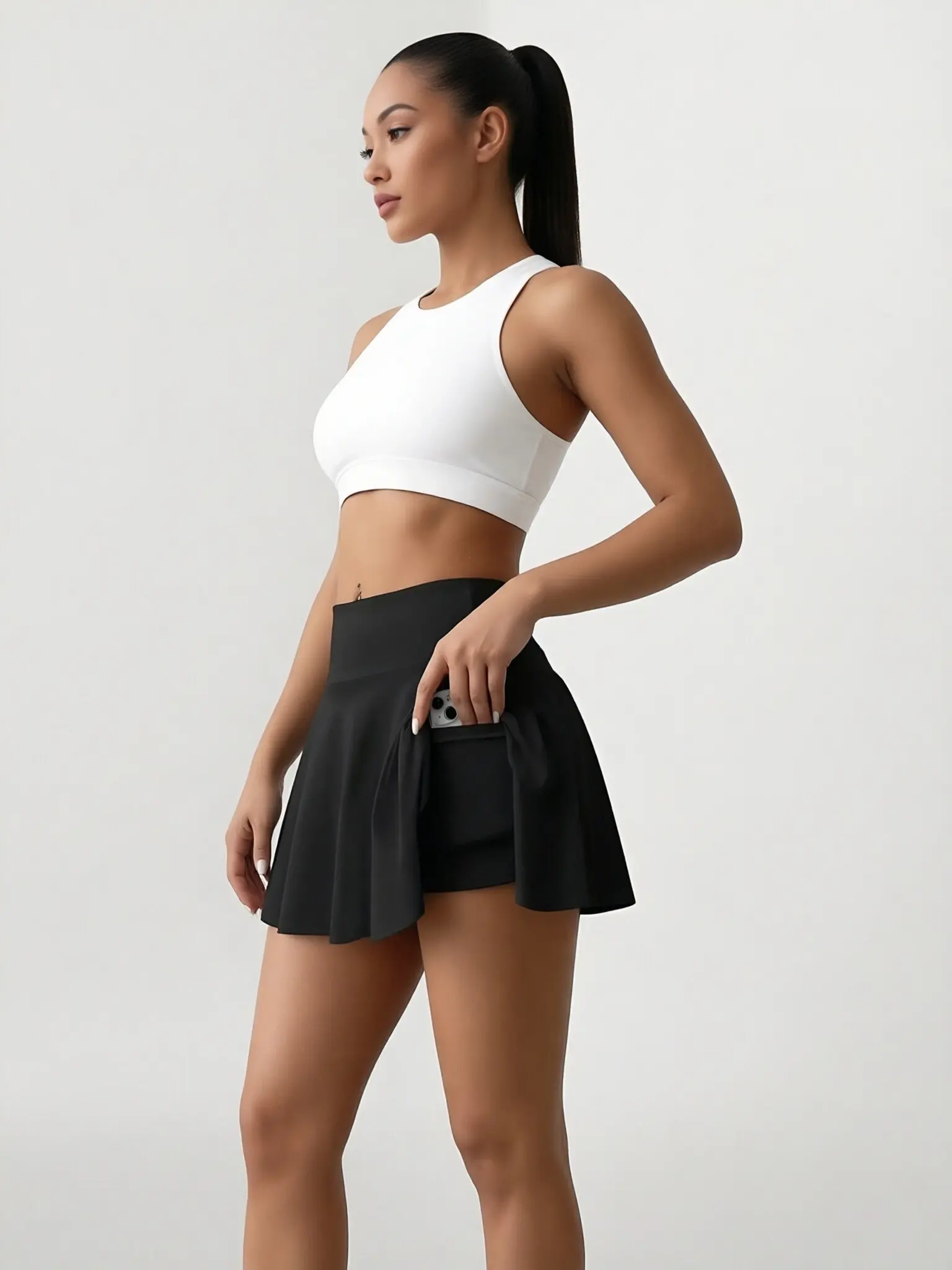 Women's Breathable Slim-Fit Yoga Skort with Built-In Shorts, Lightweight Pockets, for Yoga, Running, Summer Sports & Outdoor Activities