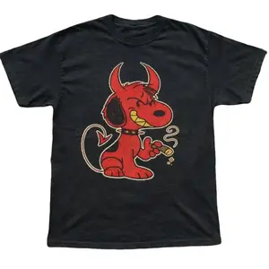 Gildan Men's and Women's T-shirt, Y2K edgy Devil Dog graphic tee, Animal tee, Y2k Unisex Graphic Tees Gothic Grunge Emo Scene Amity Affliction Style Clothes Menswear Womenswear Streetwear