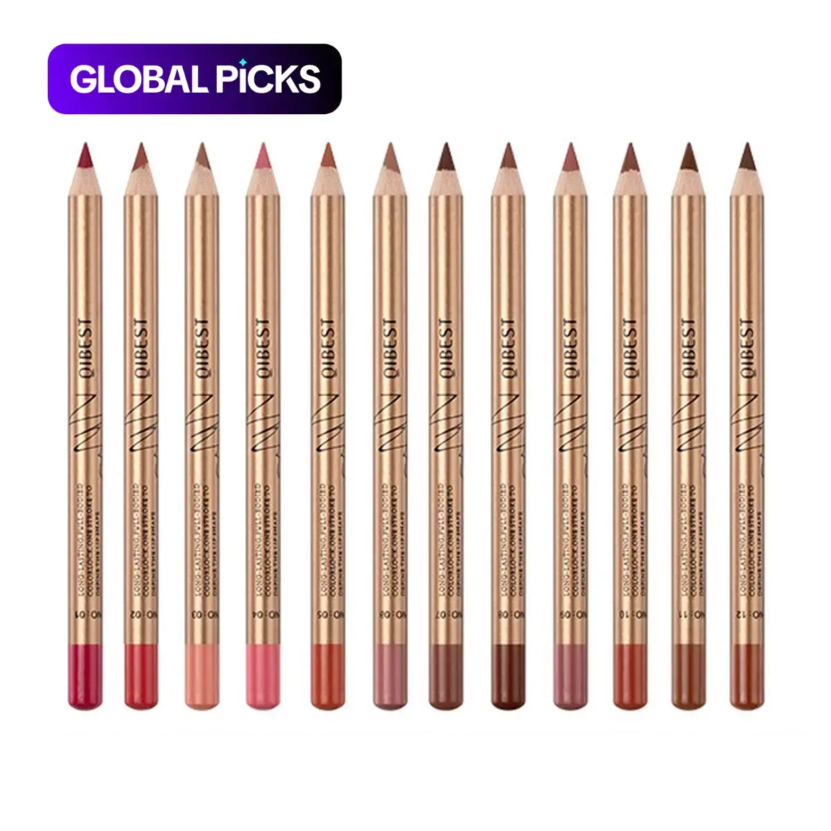 Summer Makeup, Long Lasting Cosmetic Lip Liner, 12pcs/set Matte Lip Liner, Smudge Proof Easy Coloring Lip Liner Pen, Lip Makeup, Girls and Women Makeup Accessories, Lipliner