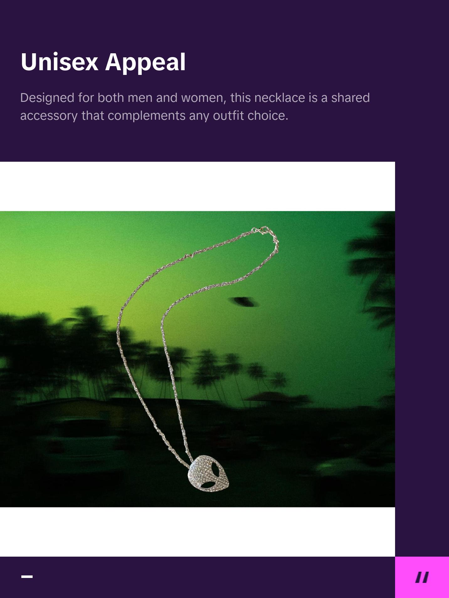 Cosmic Bling Rhinestone Alien Pendant Necklace