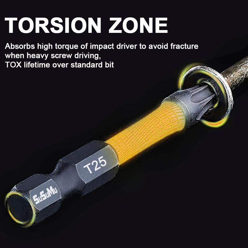 【Clearance Sale】26-Piece Tamper-Proof Star Bit Set | 6 Hollow 1" & Solid 2" S2 Alloy Steel Bits with Yellow Rubber Sleeves — Ideal for Electronics, Mechanical & Auto DIY Repair Tool Kit. Screwdriver Set Men's removable Precision car