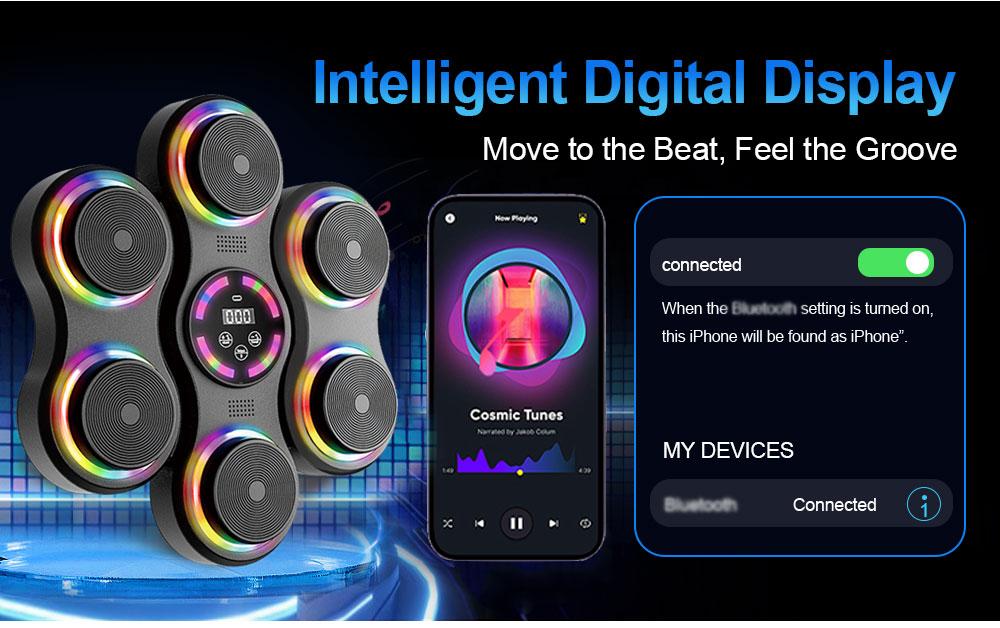 【Christmas gifts】Music Boxing Machine, Boxing Wall Mount Machine For Adult, Smart Boxing Traineing Machine With Boxing Gloves, Boxing Workout Equipment Target For Home, Office, Gym (Upgrade)