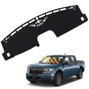 Canvcle 2022-2025 Ford Maverick Dashboard Cover Custom Fit Suede Mesh Dash Mat Non-Slip UV Protection Anti-Glare Sunshade Interior Accessories