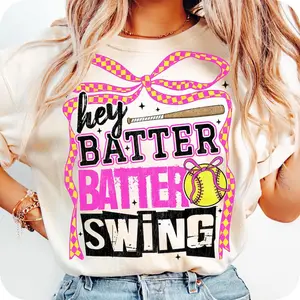 Retro Softball Batter Batter Swing T-shirt, Checkered Softball Coquette T-shirt, Game Day Softball Coquette T-shirt, Softball Mom T-shirt,Softball Shirt T-shirt