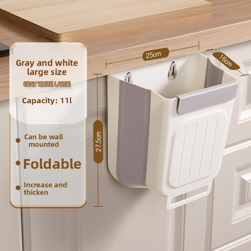 Spring Foldable Kitchen Trash Can, Hanging Trash Bin, Space-saving Hanging Garbage Can for Kitchen Cabinets, Kitchen Accessories household waste，mothersdaygift