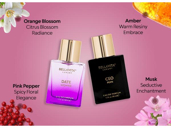 Bellavita Luxury CEO Man & Date Women Valentine Gift Set | Classic Perfume Duo 50ml Each | Power & Romance Combo | Couple Gift | Vegan & Cruelty-Free