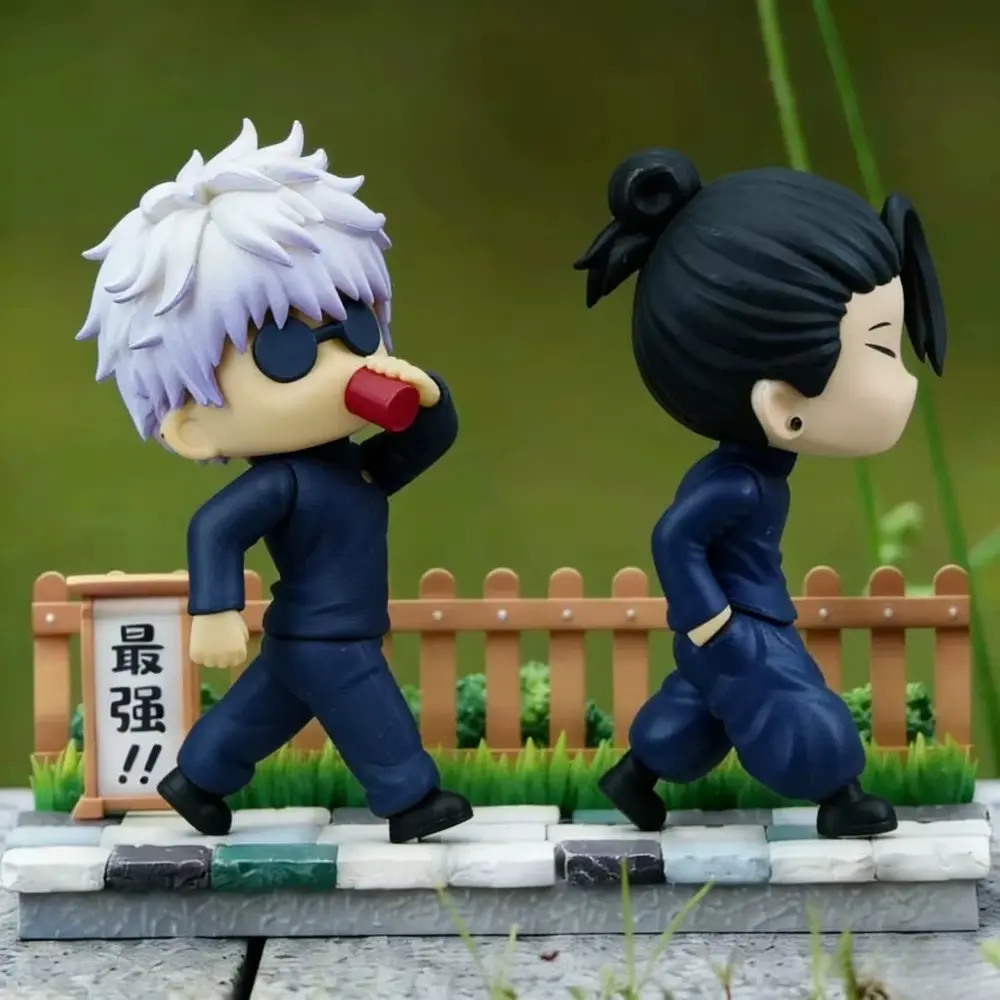 11cm/4.33in Alcohol-Free Mini Anime Icon Tiny JJK Hero Anime Jujutsu Art Action Figurine - Geto Suguru & Gojo Satoru PVC Statue, Collectible Model Toy for Party Gifts, Home Supplies