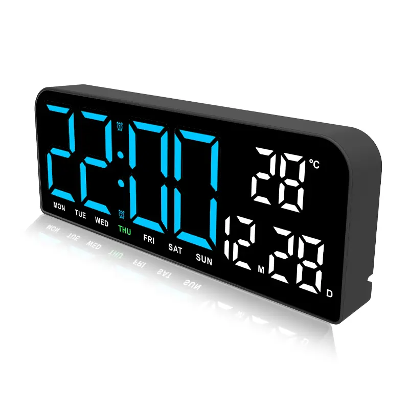 LED Digital Wall Clock Decorative, 10" Digital Alarm Clocks for Bedrooms, Digital Clock Large Display with Temperature/Countdown/Auto Dimmer/Snooze - 12/24H, Modern Wall Clock DigitalLight Set Light Set Gift Home Goods