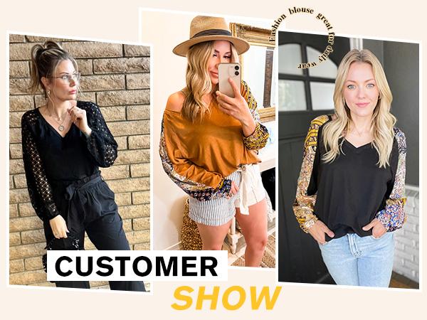 Boho Tops for Women Long Sleeve Fall Bohemian Casual Loose Fit Shirt Hippie Western Dressy Blouses