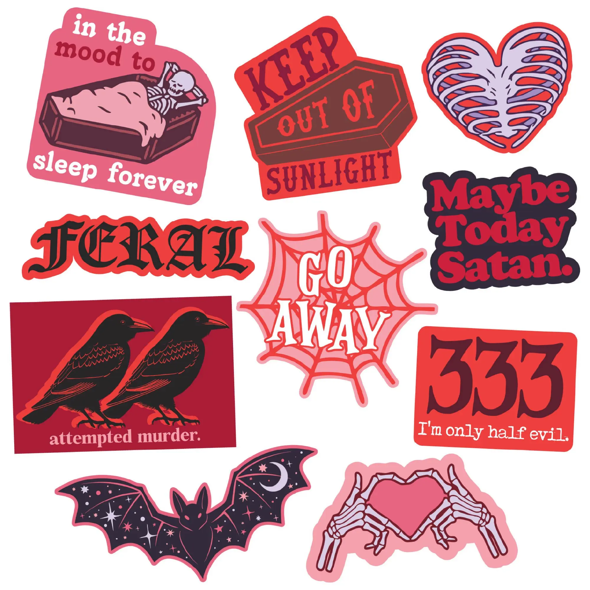 Spooky Sticker Extra Large Stickers for Adults Funny Adhesives with Memes Funny Stickers with Colorful Graphic Decals Halloween  Funny Sarcastic  Multi