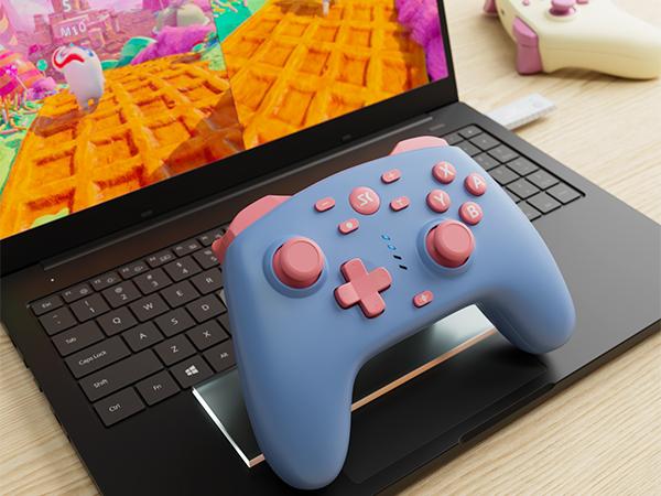 Wireless Switch Controller with 2.4G Adapter for Switch/Switch 2/Lite/OLED, PC, Android & iOS, Hall Effect Joysticks & Triggers, Dual Vibration, 2 Back Custom Macros, Turbo Function, No Stick Drift, AG46 gamer gifts