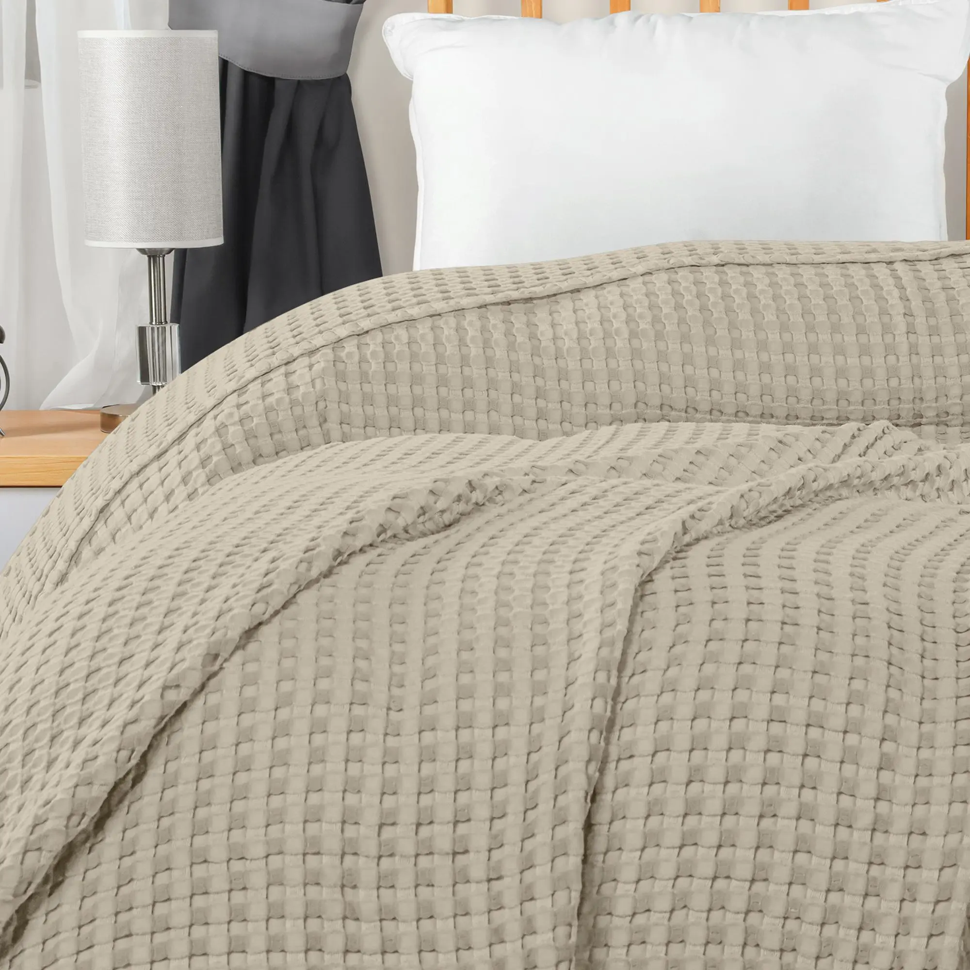 Utopia Bedding Cotton Waffle Weave Throw Blanket - Lightweight, Breathable, All-Season for Bed, Couch, Homegoods, Bed Accessories