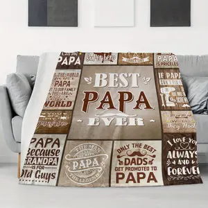 Ultra-Soft "To My Papa" Throw Blanket - Cozy Polyester, Rectangular Knit with Heartfelt Papa Quotes, Perfect for Birthdays & Christmas, All-Season Gift, Birthday Gift|Warmthful Design|Polyester Knit, Papa Gifts