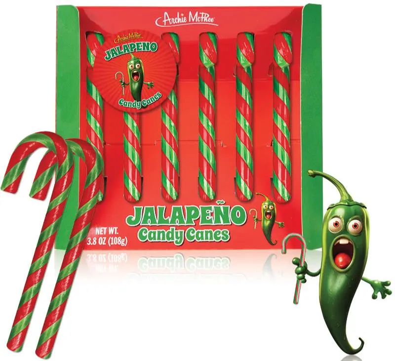 Jalapeño Pepper Spicy Hot Tree Canes - Gag Gift, Collectible, FunI Item - Christmas Holiday Fun Gag - Archie McPhee