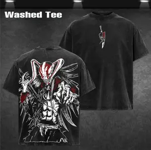 Ichigo Hollow Form Bleach Anime Shirt, Vintage Washed Oversized Graphic Tee, Vasto Lorde Mask Art, Kurosaki Ichigo Transformation T-Shirt, Unisex Streetwear Anime Merch Gift For Bleach Fans