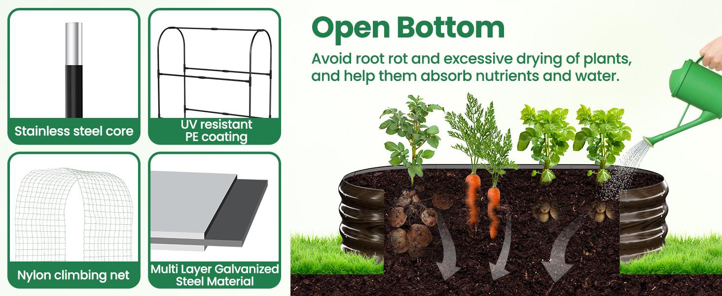 Lilypelle 2-in-1 Galvanized Raised Garden Bed with 71" Arch Trellis for Climbing Plants – Outdoor Planter Box for Flowers, Vegetables, Fruits, Herbs Lilypelle 2-in-1 Galvanized Raised Garden Bed with 71" Arch Trellis for Climbing Plants – Outdoor Planter Box for Flowers, Vegetables, Fruits, Herbs