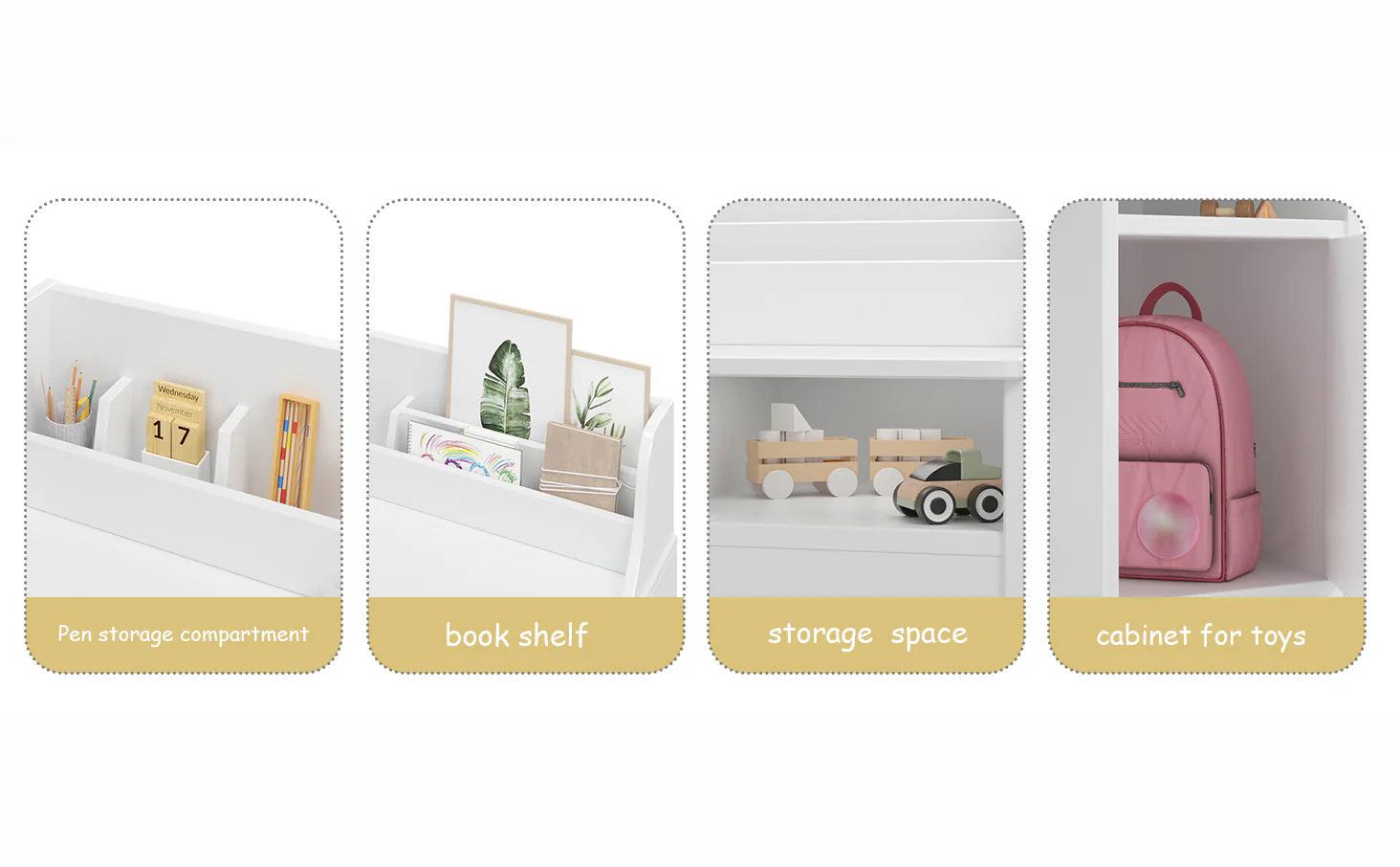 【GARVEE】Study Desk and Chair Set with Hutch and Storage Cabinet, Wooden Table for Students Aged 3-12, Ideal for Bedroom and Study Room, Functional Writing Desk and Computer Workstation 【GARVEE】Study Desk and Chair Set with Hutch and Storage Cabinet, Wooden Table for Students Aged 3-12, Ideal for Bedroom and Study Room, Functional Writing Desk and Computer Workstation